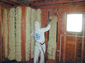 Foam insulation fills every nook and cranny in a wall. It is typically installed by professionals and can be messy to work with. It is not really a do-it-yourself job. PHOTO CREDIT: Icynene. Inc.