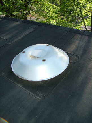 This attic fan can also be called a powered attic ventilator (PAV). They are often visible on the outside of a house either on the roof or on a side wall of an attic gable. Whole-house fans are located inside homes. Both perform entirely different functions. PHOTO CREDIT: Tim Carter