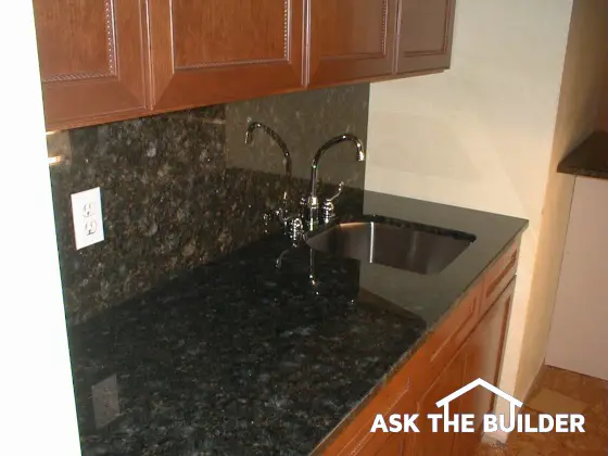 wet bar sink & backsplash