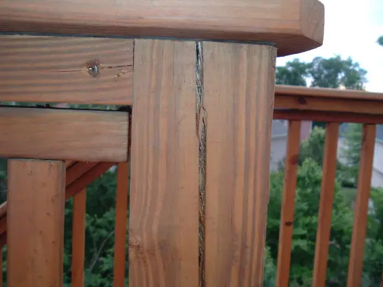 cracked deck post