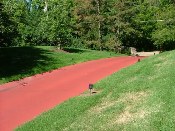 red blacktop driveway