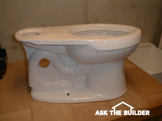 toilet side view not installed