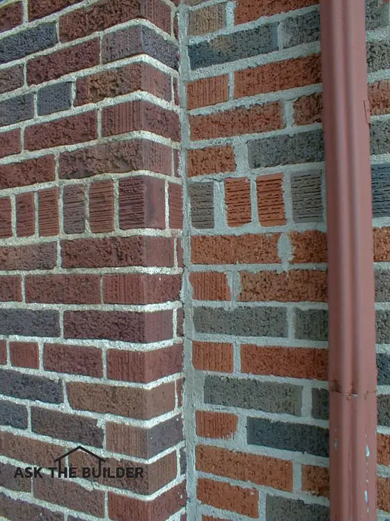 brick wall with gray mortar