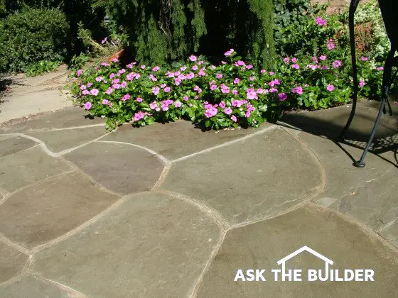 flagstone patio on sand