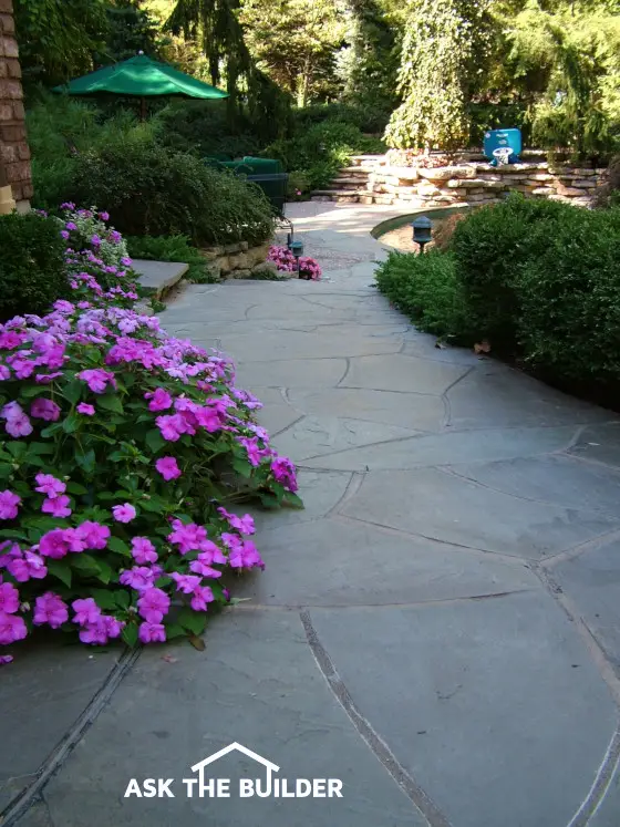 flagstonse patio flowers