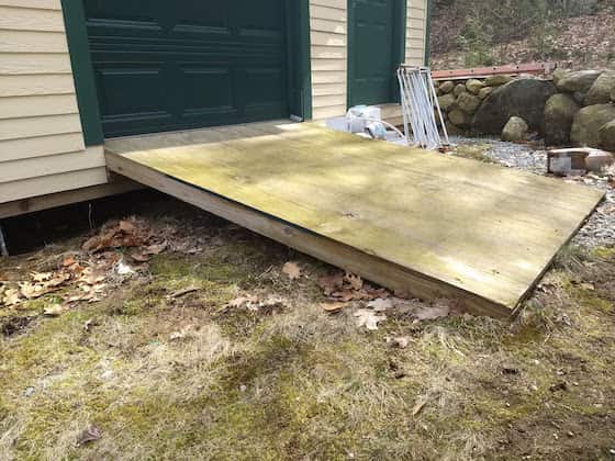 It's time to clean the green algae from this shed ramp shed ramp