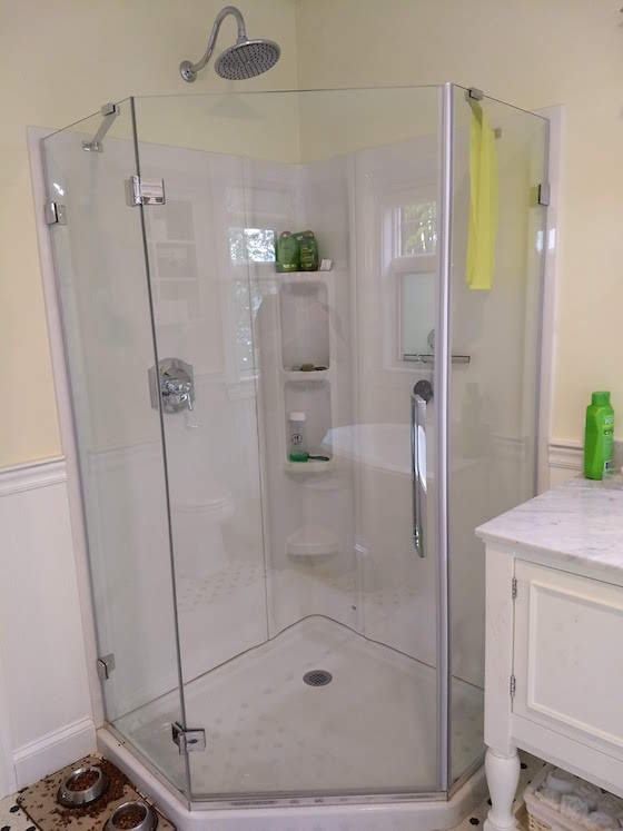 Corner Shower is Easy and Sleek