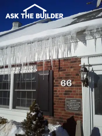 icicles hanging from edge of roof