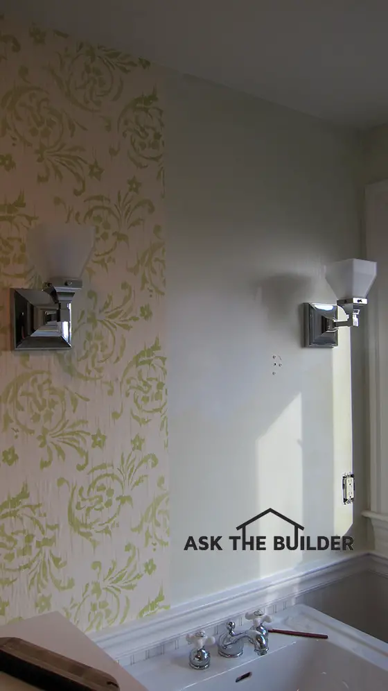 Wallpaper Tips And Tricks Ask The Builderask Builder The Light Fixture Was Taken Off Wall Before Wallpaper Installed Don T Try To Cut Around Things Like This 2017 Tim Carter