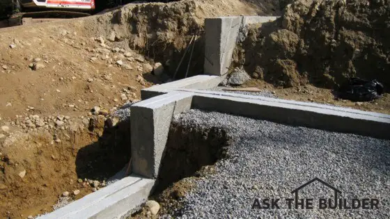 stepped foundation wall