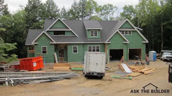 building materials stored outside