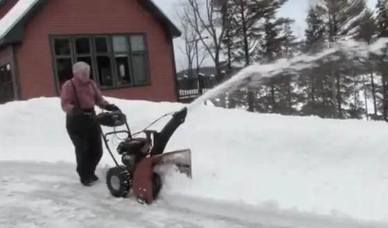 Tim using his Snowblower