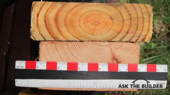 straight stud old lumber - new lumber growth rings