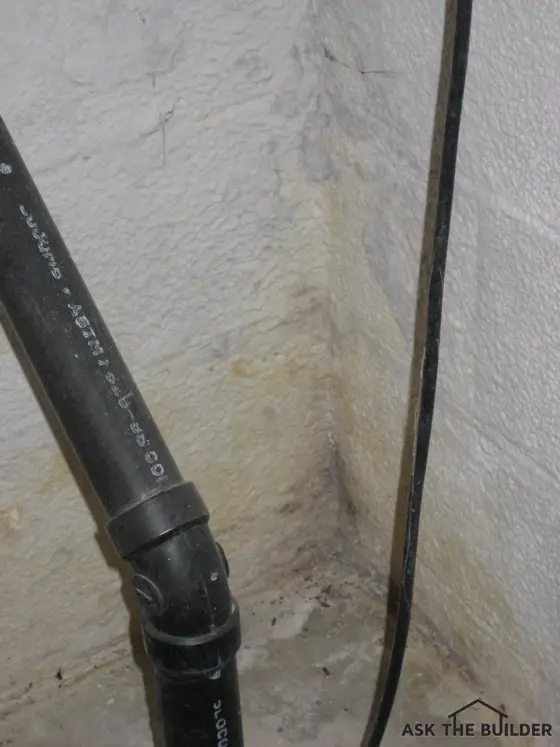 mold in basement corner