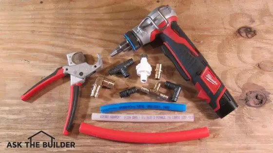 pex pipe, fittings and a cool cordless expanding tool