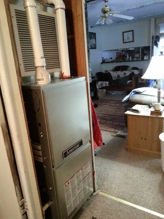 Here's Barbara's new furnace. You can't see the cold air. Photo credit: Barbara