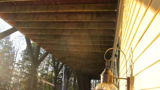 Here's the underside of my deck. It's hard to see the Trex composite decking, but it's there. Photo credit: Tim Carter