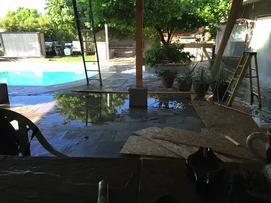 Water Puddles On Patio, How To Fix Standing Water On Patio