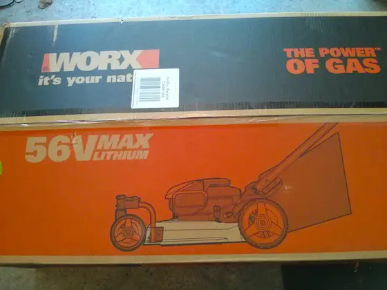 Worx 56V Cordless Electric Mower box
