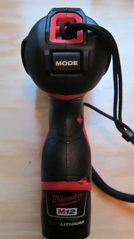You click the MODE switch on the back to switch from Super Bright to BLINDING BRIGHT. Holding in the MODE switch turns on and off the Strobe function.