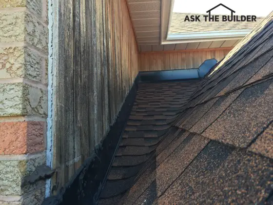 Snow builds up in this roof canyon and causes leaks in the winter. Photo Credit: Victor Cheung