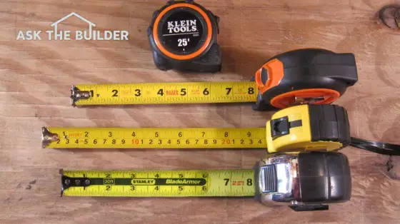 various tape measures