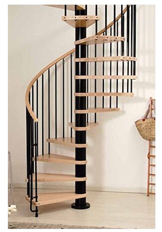 metal and oak spiral staircase