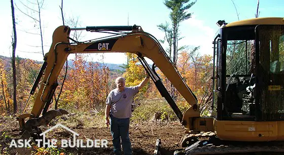 lot clearing - Tim with excavator