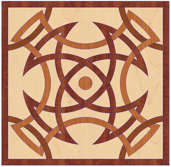 square hardwood inlay