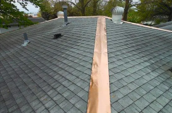 copper strips on roof