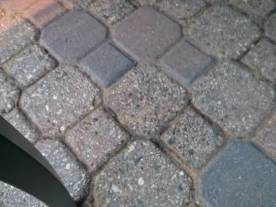 faded and new paving brick