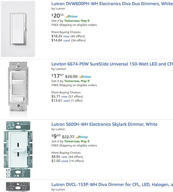 dimmer switches