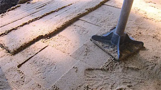 paver patio diy compated sand