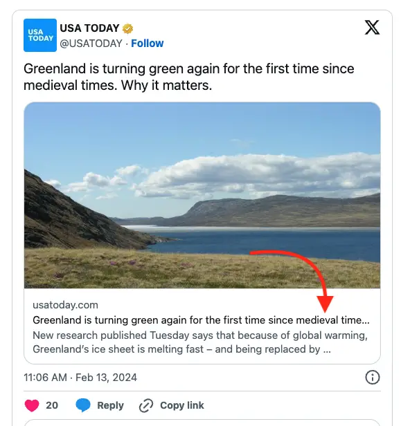 usa today twitter post climate change