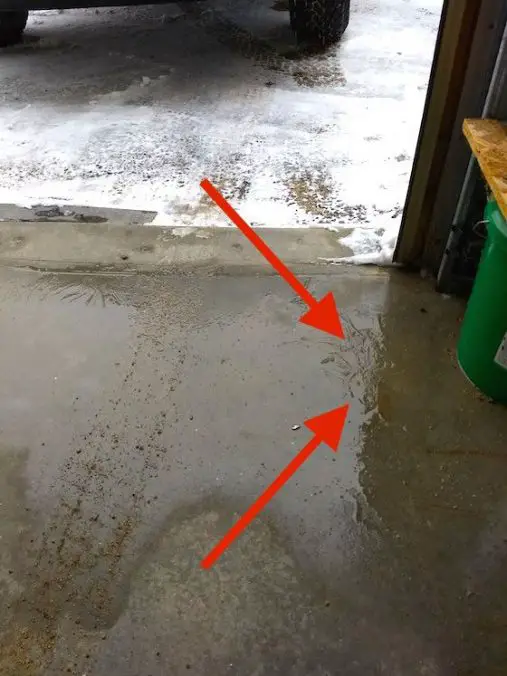 Water On Garage Floor In Winter