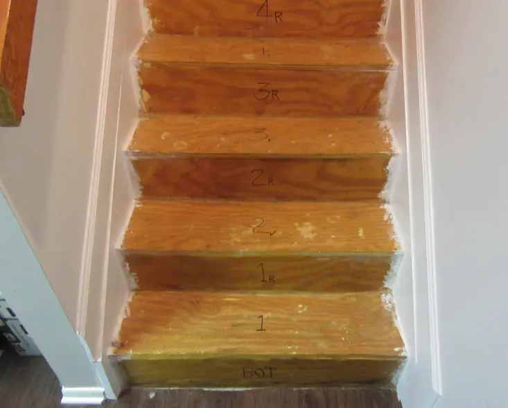 closeup shot of the plywood treads and risers Ask the Builder