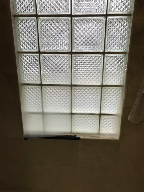 glass block shower window