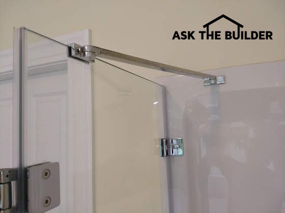 glass corner shower brace