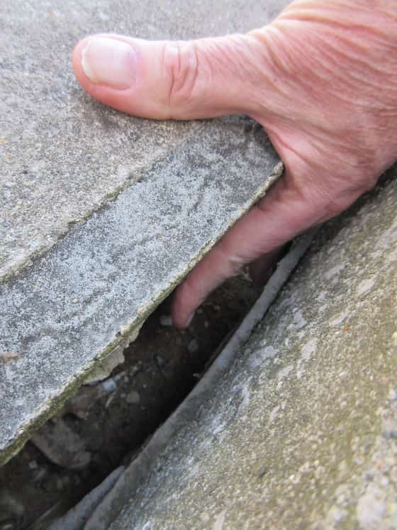 wide crack in concrete
