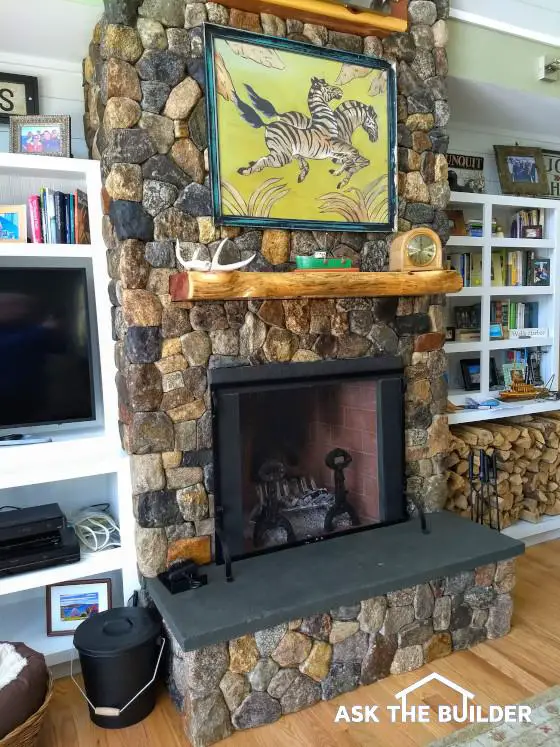 stone fireplace