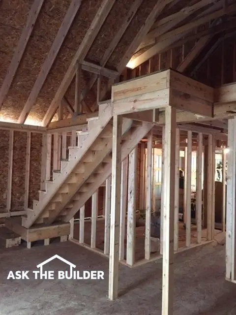 stairs platform rough framing