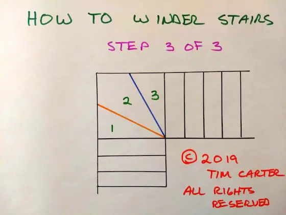 How To Convert Bottom of Straight Stairway To Three Step Winder