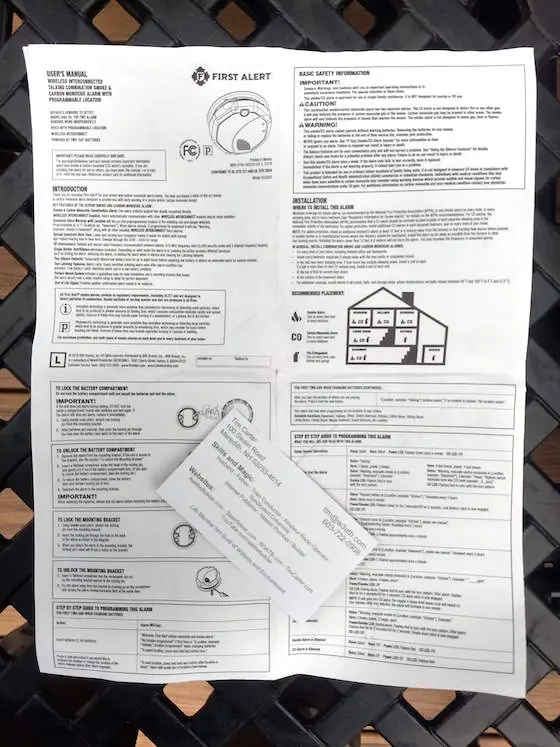 smoke and co alarm instructions
