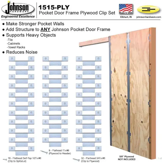 pocket door plywood clips ad
