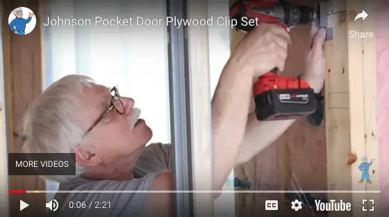 pocket door plywood install