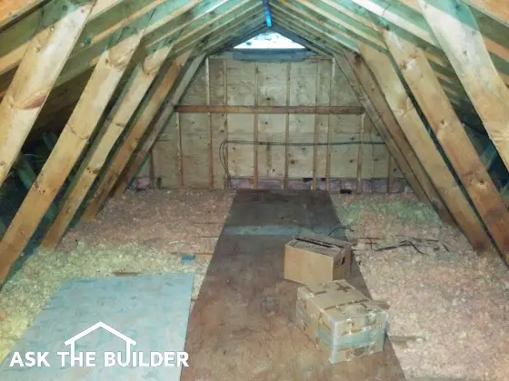 attic roof framing blown insulation gable end vent