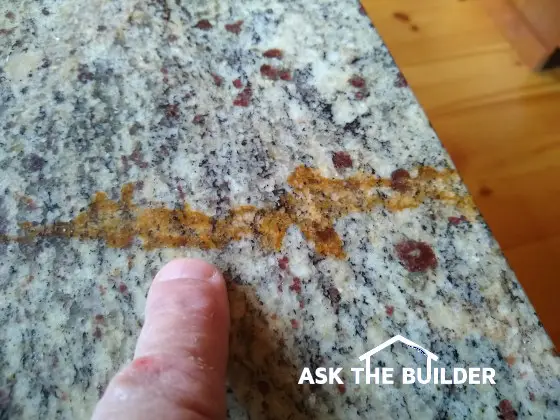 stain in a granite countertop