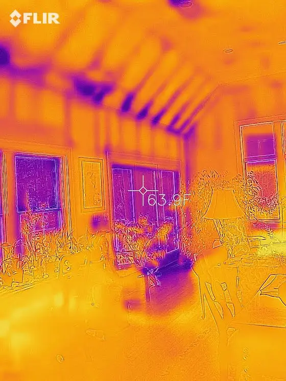 infrared photo vaulted ceiling 63.9F