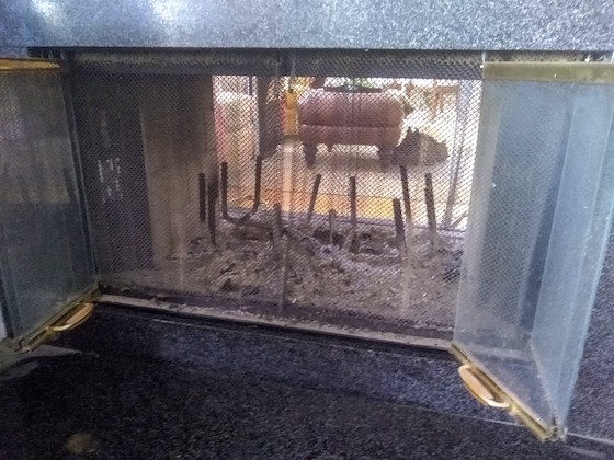 see through fireplace smoking