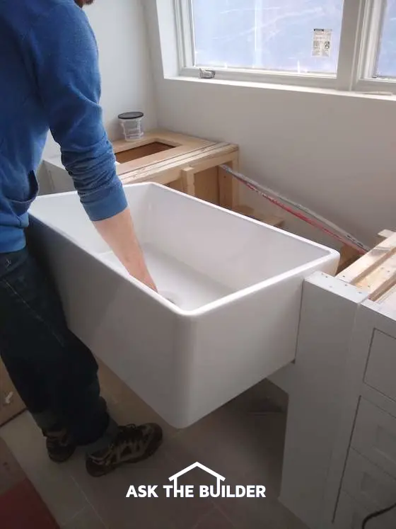 apron sink install